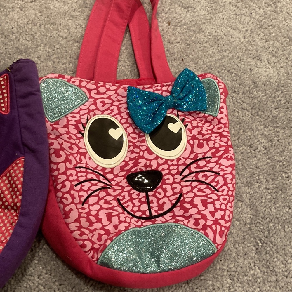 2 Cute Kids Purse Small Lot Bundle! Owl ๐ฆ& Cat! ๐โโฌ ๐ฑ - Picture 3 of 8